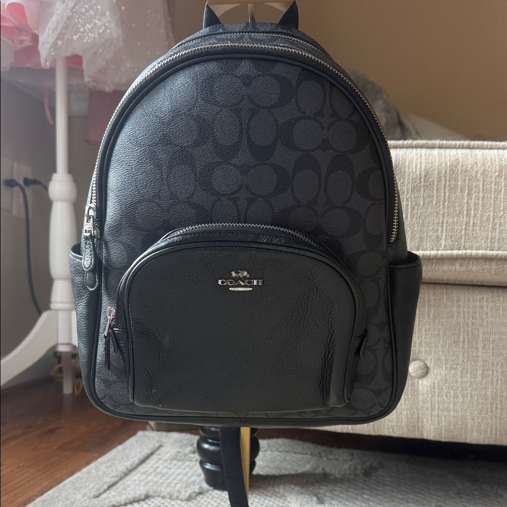 Coach Black Signature Backpack